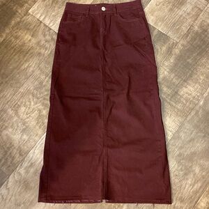 Inherit Clothing Co Wine Colored Stella Long Skirt Size 5/6